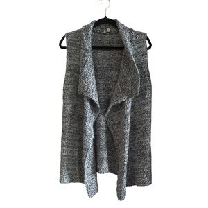 LOFT Gray Open Front Sweater Vest